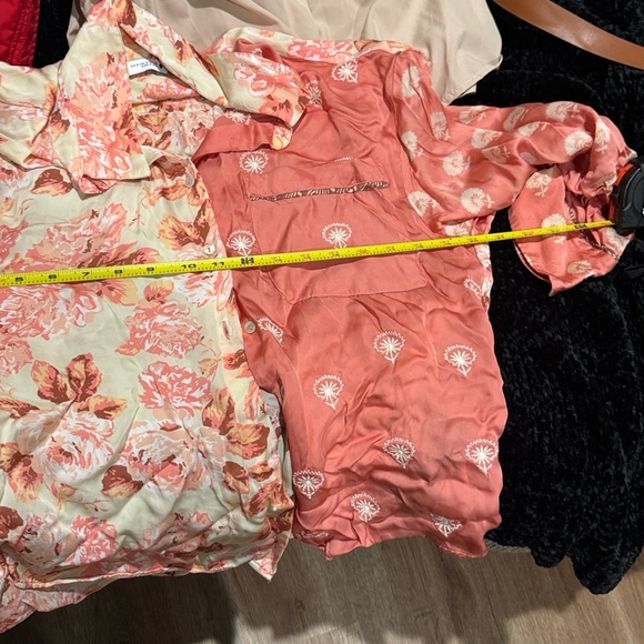 Zara Dual-Tone Pink Floral Blouse - Picture 10 of 13